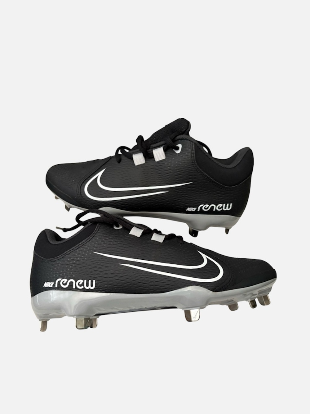 Nike Softball Cleats Renew Hyperdiamond 4 Pro Shoe Metal Black Swoosh Grey 8.5